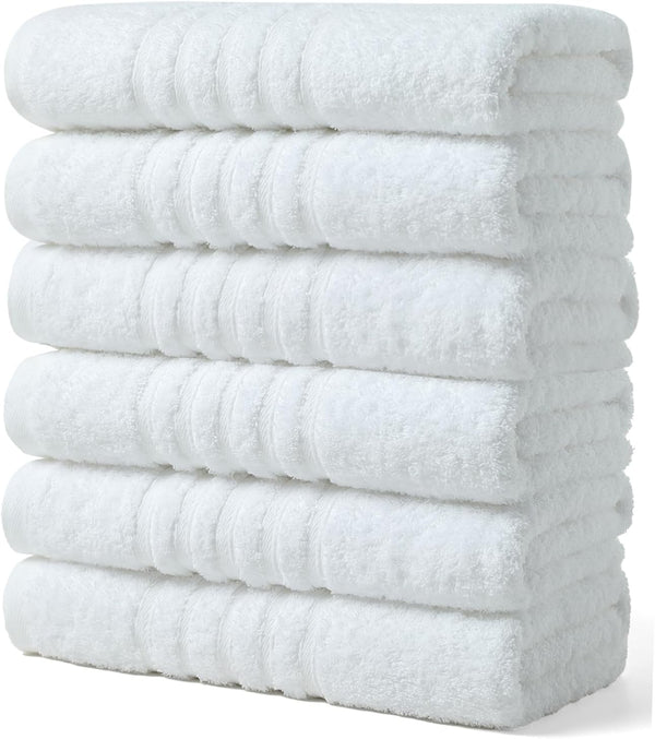 Aibaser Towels 6 Pack Bath Towel for Bathroom, 100% Cotton (24 x 48