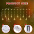 Remote,8 IP65 10 Christmas Tree Curtain Lights, Christmas Window Lights Decor with Lighting Modes, Waterproof, Hooks