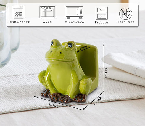 dgudgu Frog Sponge Holder for Kitchen Sink Cute Kitchen Sponge Holder Ceramic Kitchen Sink Sponge Holder Durable Sink