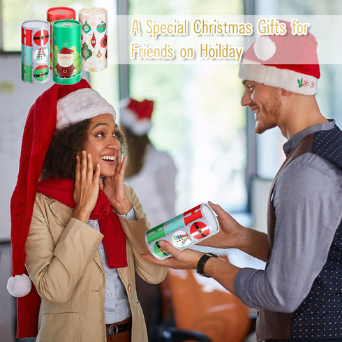 8 Pcs Christmas Car Tissue Holder with Facial Tissue Bulk Xmas Cylinder Tissues Boxes Travel Tissue Tubes for Car Tube