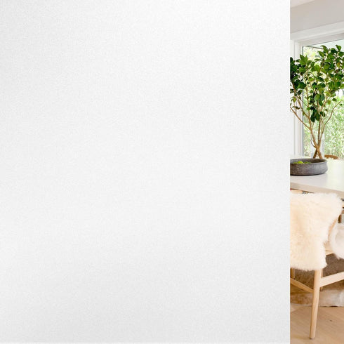 rabbitgoo Window Privacy Film, Non-Adhesive Frosted Glass Window Film for Bathroom, Matte White 35.4" x 78.7"