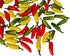 60pcs Simulation Artificial Lifelike Small Chili - Fake Vegetable Red Yellow Green Pepper for Decoration
