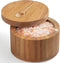 OUTNILI Salt Box Bowl with Lid and Spoon - Acacia Salt Cellar with