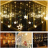 Twinkle Star 12 Stars LED Curtain String Lights - 138 Warm White, 8 Flashing Modes for Christmas, Wedding, Party