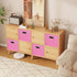 Set of 3 Black Foldable Storage Cubes Bins, Fabric Storage Box Organizer Baskets with Dual Handles for Home Organizer
