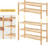 Furshus 3-Tier Closet Bamboo Shoe Rack for Entryway, Stackable | Heavy Duty | Multi-Function, Free Standing Shoe Racks