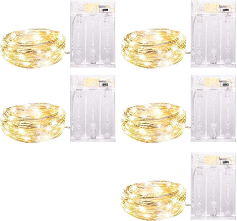 5 Pack Fairy Lights Battery Operated, 7 Feet 20 Led String Lights