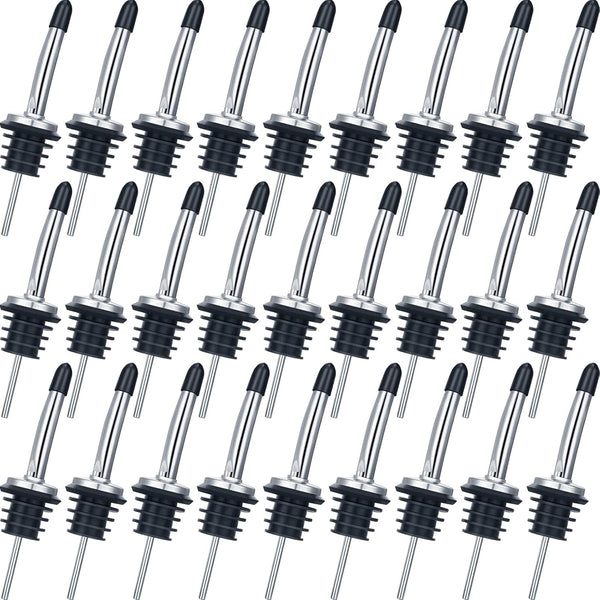 CHENGU 72 Pcs Liquor Spout Stainless Steel Bottle Pourers Tapered Liquor Pourers with
