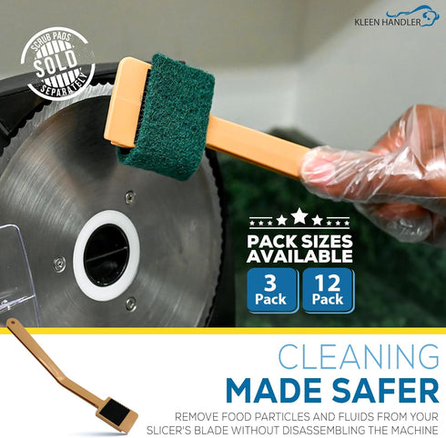 3 Pack EZ Scrub-Slicer Cleaning Tool, Electric Blade Cleaner for Deli Slicing Machine, Safe Mandolin Slicer