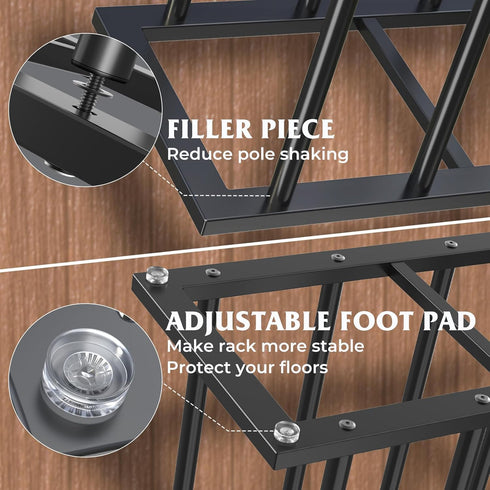 19.5 Inches 6 Closet, HzTinT Boot Rack, Boot Rack Organizer Tall Boots, Stainless Steel Boot Storage Holder, Free