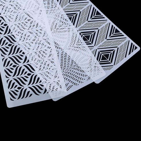 RAYNAG 3 Pcs Cake Decorating Stencils Mold, Plastic Templates for Cookie Fondant Dessert Decorating