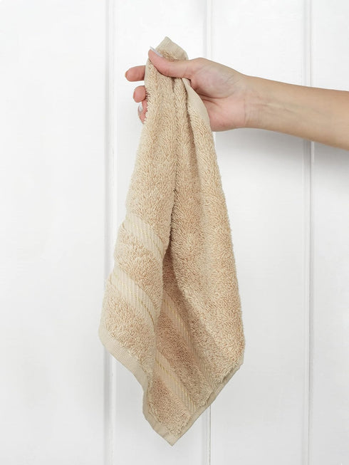 American Soft Linen Luxury Washcloths, 600 GSM 100% Cotton, 4 Piece Set, Beige