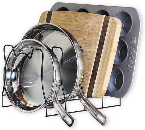 SimpleHouseware Kitchen Pot Lid Rack Holder Organizer - Bronze