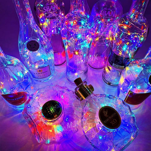 24 Pack 20LED YJFWAL Wine Bottle Lights with Cork, Cork Shape Silver Copper Wire Fairy Mini String Lights, Battery