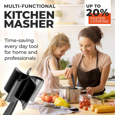 Meat Chopper Utensil for Ground Beef - Brilliant Innovation Quickly Breaks Up Frozen Hamburger, Meat, Chicken, Turkey, Mashed Potatoes. Food Grade Nylon, Dishwasher Safe, Heat Resistant to 440