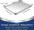 P&P CHEF Baking Sheet Pan Set of 2, Stainless Steel Baking Cookie Sheets Oven Tray, Rectangle 17.3” x 13” x 1”, Non Toxic & Durable Use, Mirror Finished & Dishwasher Safe