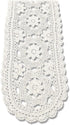 KEPSWET Cotton Floral Oval Handmade Crochet Lace Table Runner, Beige (12x60 inch)