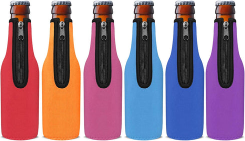 Beer Bottle Cooler Sleeves, Standard Zip-up Extra Thick Neoprene Insulated Sleeve-Keep Beer