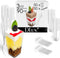 DLux 50 x 3 oz Mini Dessert Cups with Spoons, Clear Plastic Parfait Appetizer Cup with Recipe Ebook