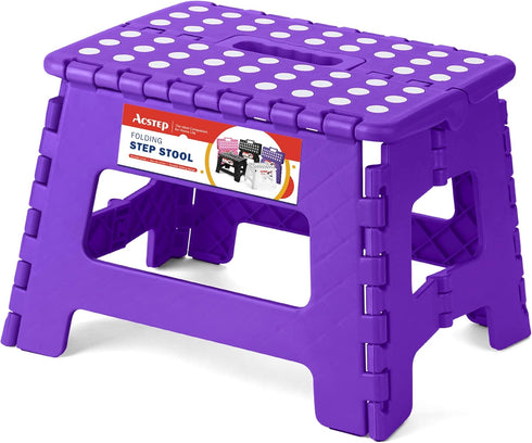 ACSTEP Folding Step Stool Portable Collapsible Plastic Step Stool, Foldable Step Stools,
