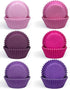 qiqee Mini 300-Count Cupcake Liners Cupcake Cups Food Grade 6 Solid Pink Purple Colors Cupcake Papers Baking Cups Cupcake Wrappers (Mini Size) by qiqee