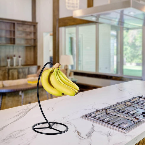 15LB Banana Holder Stand, Banana Hanger Stand Black, Metal Bananas Tree Hanger to Keep Bananas Fresh