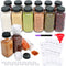 Gakshzbds 15 Pack 8oz Glass Spice Jars with Grinders, Square Spice Bottles with