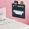 Bedside Shelf Organizer - Stick On Adhesive Wall Mounted Shelf for Phone, Glasses, Remote Control, Black