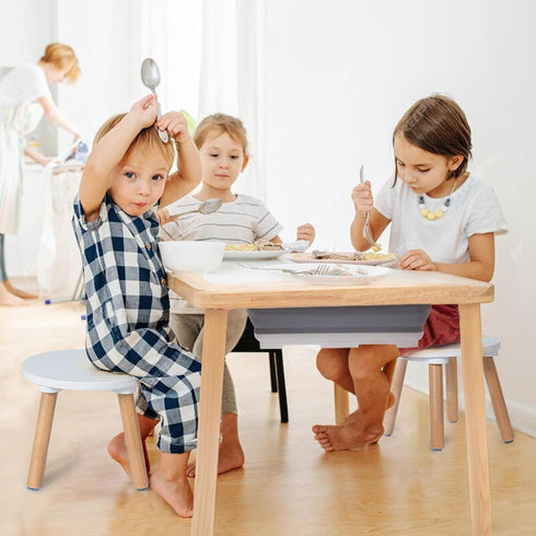 1 Pack 10 Frogprin Wooden Step Stool for Kids, Kids Chairs Perfect Matched Sensory Table, Multi-Purpose Sitting Stool
