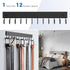 Belt Hanger Wall Mounted, Wooden Organizer for Max 12 Storage Capacity, Black