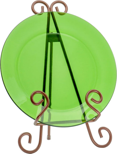 Red Co. Decorative Curved Plate Stand, Art Holder Easel in Copper Finish, 13"