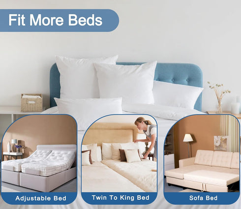 Vekkia Split King Gap Filler, Twin to King Bed Converter Kit, Mattress Connector with Washable Cover, 75in×10in