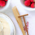Kuchengerate 3.5 inch Crepe Spreader and 12 inch Wooden Spatula Turner Crepe Maker Set, Handmade Natural Beech Wood