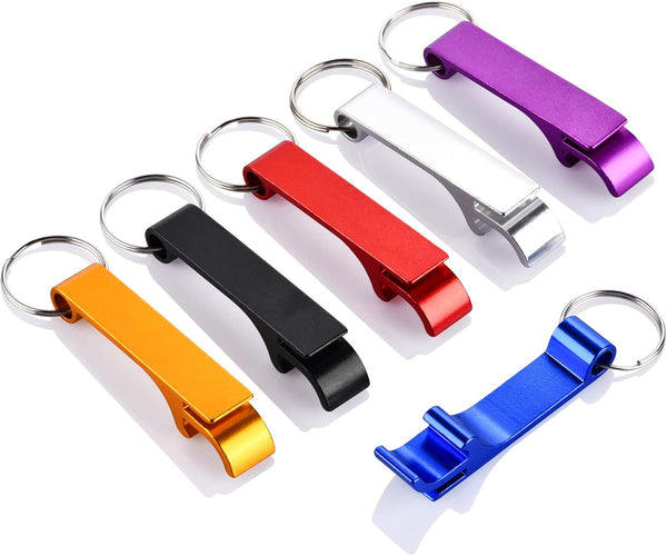 Mcyye 6PCS Colorful Beer Bottle Openers, Premium Metal Keychain Beverage Bottle Opener for Men and Women, Easy to Carry