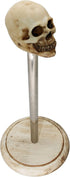 Rustic White Wood Skull Stand Up Paper Towel Holder, Easy One-Handed Tear Kitchen Paper Towel Dispenser with Weighted
