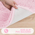 Grandaily Chenille Striped Bathroom Rugs, Extra Thick Non-Slip Soft Plush Bath Mats, Pink 30x20