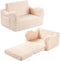 MOMCAYWEX Kids Sofa, 2-in-1 Flip-Out Foam Couch with Soft Sherpa Cover, Cozy