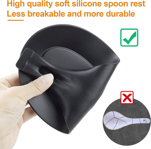 3 Pack Large Silicone Spoon Rest for Stove Top, Heat Resistant Cooking Spoon Holder for Kitchen Utensils