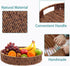 13.8 inch 35cm SEDISON Rattan Tray / Hand Woven Wicker Tray for Coffee Table Home Kitchen Decorative, Large Rattan