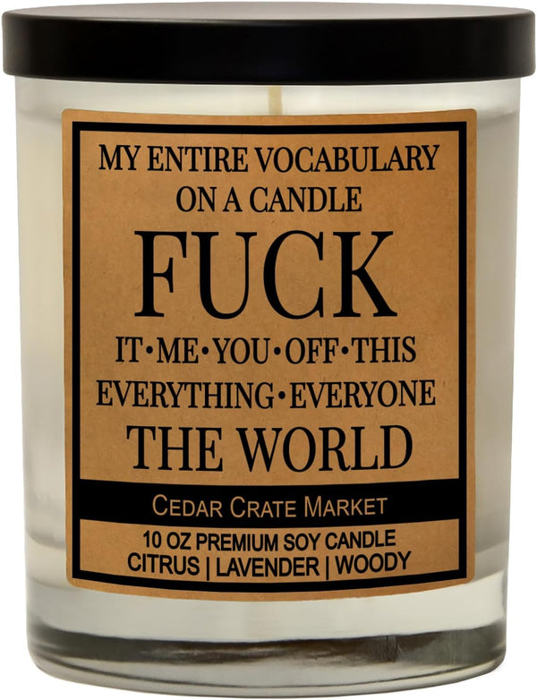 Fun Gifts Candles for Women | My Entire Vocabulary On A Candle | Scented Candle for BFF, Girlfriend, Boyfriend, and