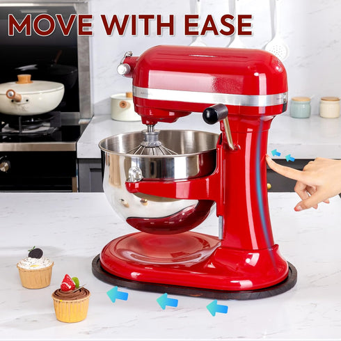 Mixer Slider Mat for Kitchen Aid Bowl Lift 5-8 Qt Stand Mixer, Wood Sliding Tray for Easy Movement