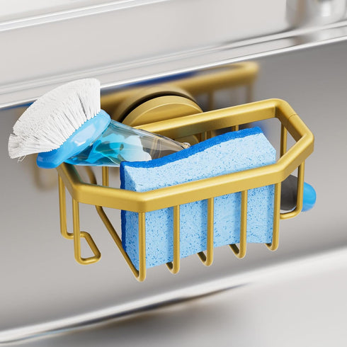 TAILI Sponge Holder for Kitchen Sink with Strong Suction Cup Removable, Rustproof