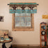 Western Valances Curtain for Kitchen Cafe, Farm Country Iron Star on Wood Board Window Valance 1 Panel Short Curtains 42"x 12" Rod Pocket Windows Treatment Drape for Living Room Teal Brown Wood Grain by Chucoco