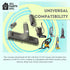 1.25" Gray Vacuum Attachment Kit with 2 Adapters, Compatible with Miele, Eureka, Kirby, Hoover, Shop Vac