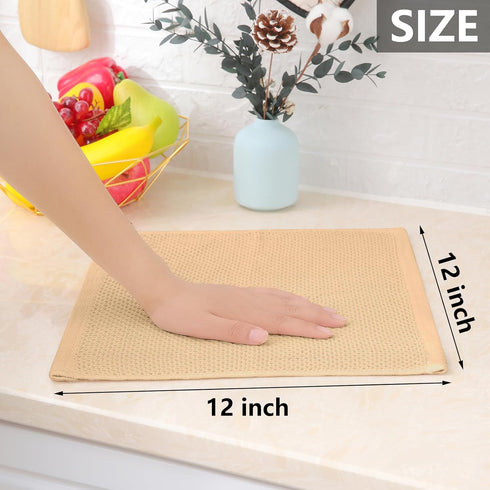 Homaxy 100% Cotton Waffle Weave Kitchen Dish Cloths, Ultra Soft Quick Drying Dish Towels, 12 x 12 Inches, 6-Pack