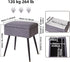 4 15.7" 11.8" 18.1" YD-SMS137G Aibiju Vanity Stool Chair Teddy Velvet with Storage, Grey Ottoman with Storage, Furry