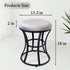 Vanity Stool, Grey Stools for Makeup Room, Round Ottoman Foot Stool, Velvet Footrest Vanity Chair for Bathroom