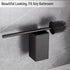 Wall-Mounted Black Toilet Brush with Stainless Steel Handle