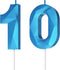 Number Birthday Candles (10 Candle Blue), 3D Diamond Shape Happy Birthday Cake Candles for Party Decoration