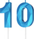 Number Birthday Candles (10 Candle Blue), 3D Diamond Shape Happy Birthday Cake Candles for Party Decoration